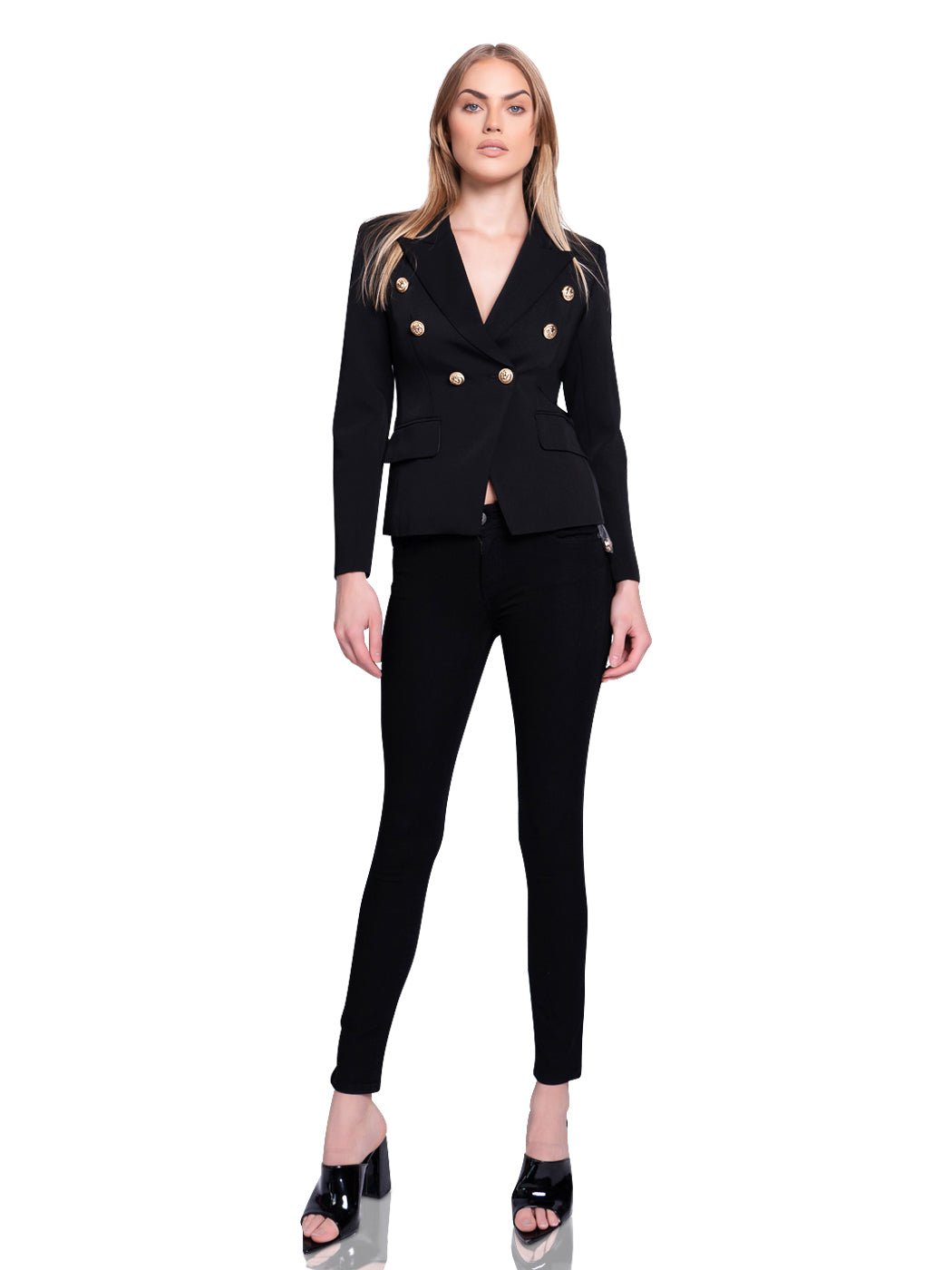 Double-Breasted Jacket In Black - Glory Connection