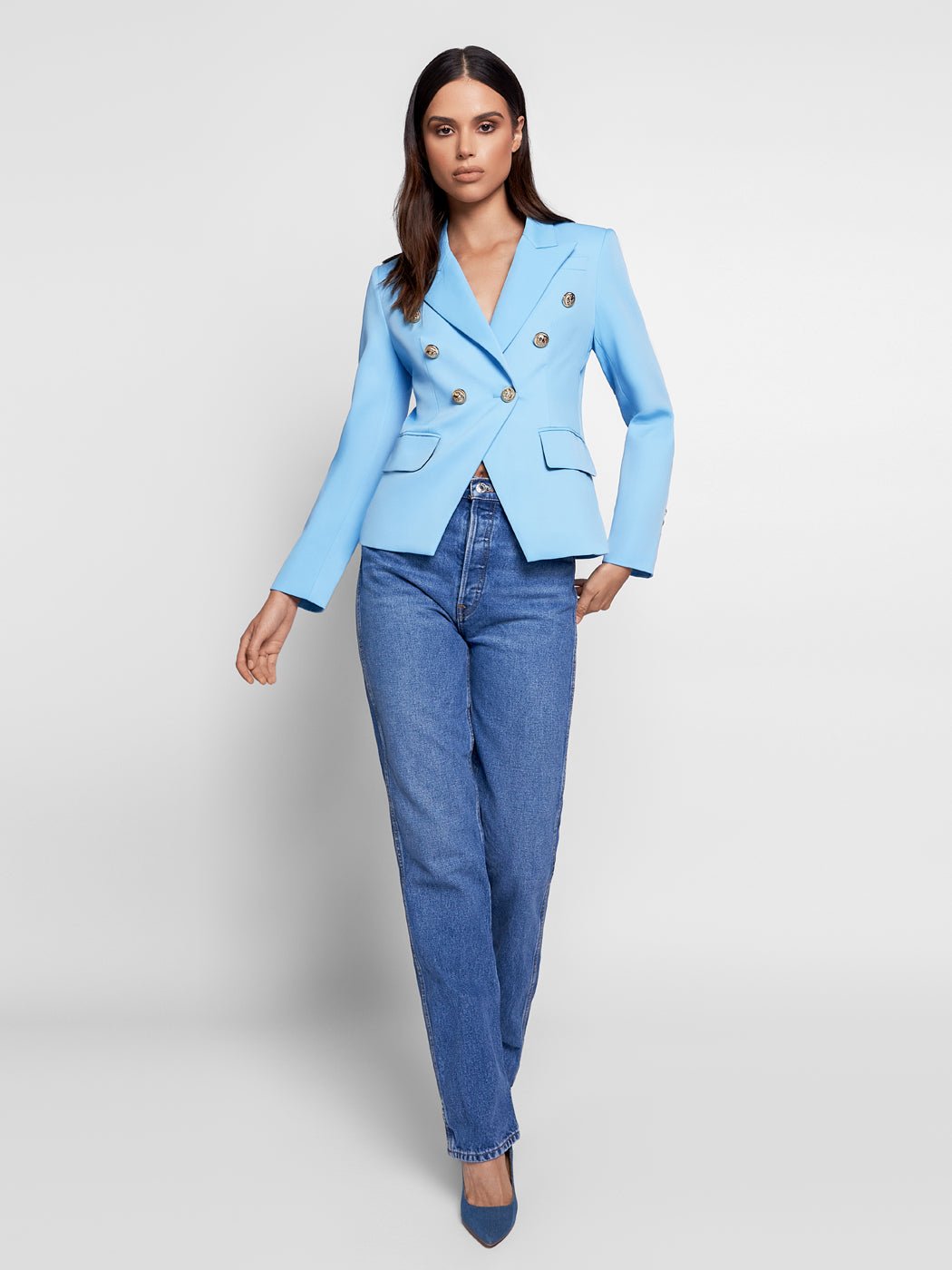 Double-Breasted Jacket in Blue - Glory Connection