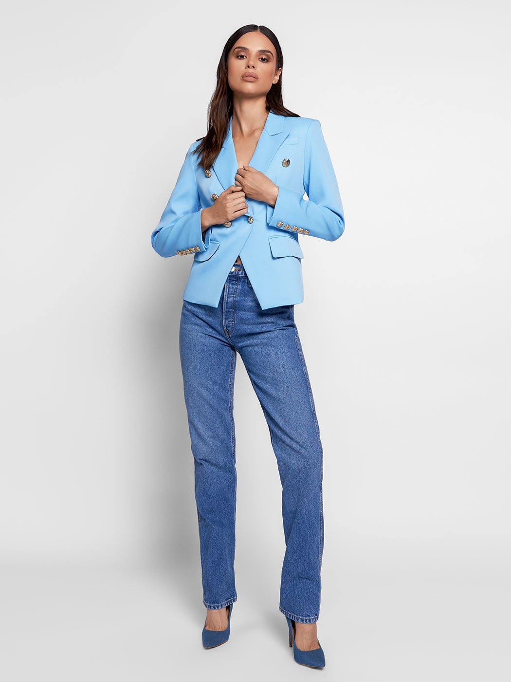 Double-Breasted Jacket in Blue - Glory Connection