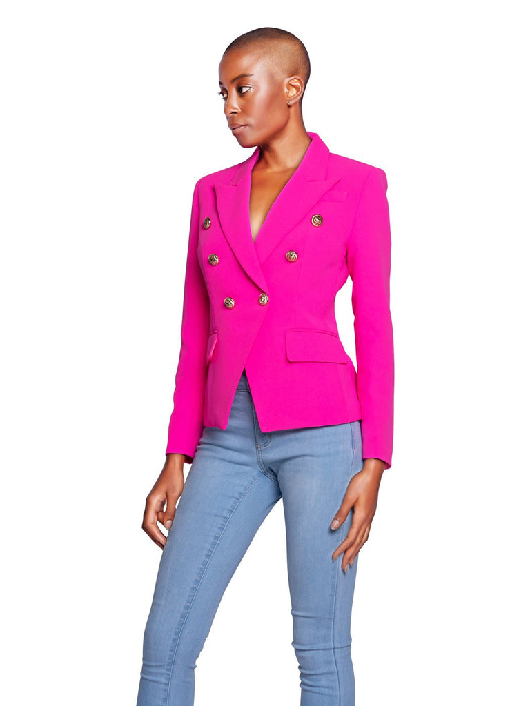 Double-Breasted Jacket In Fuchsia - Glory Connection