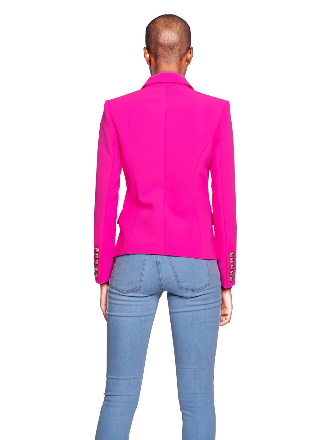 Double-Breasted Jacket In Fuchsia - Glory Connection
