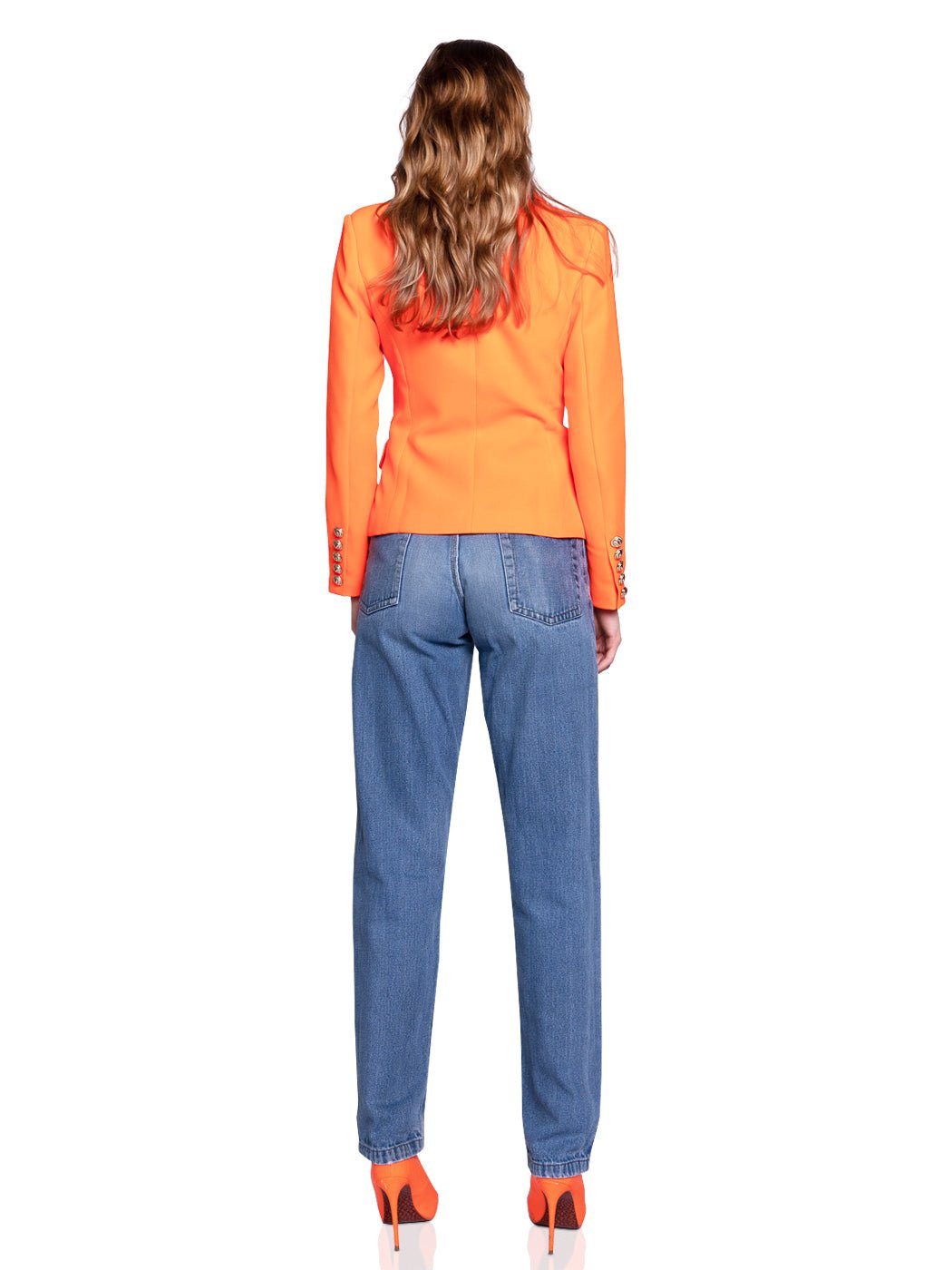 Double-Breasted Jacket In Orange - Glory Connection