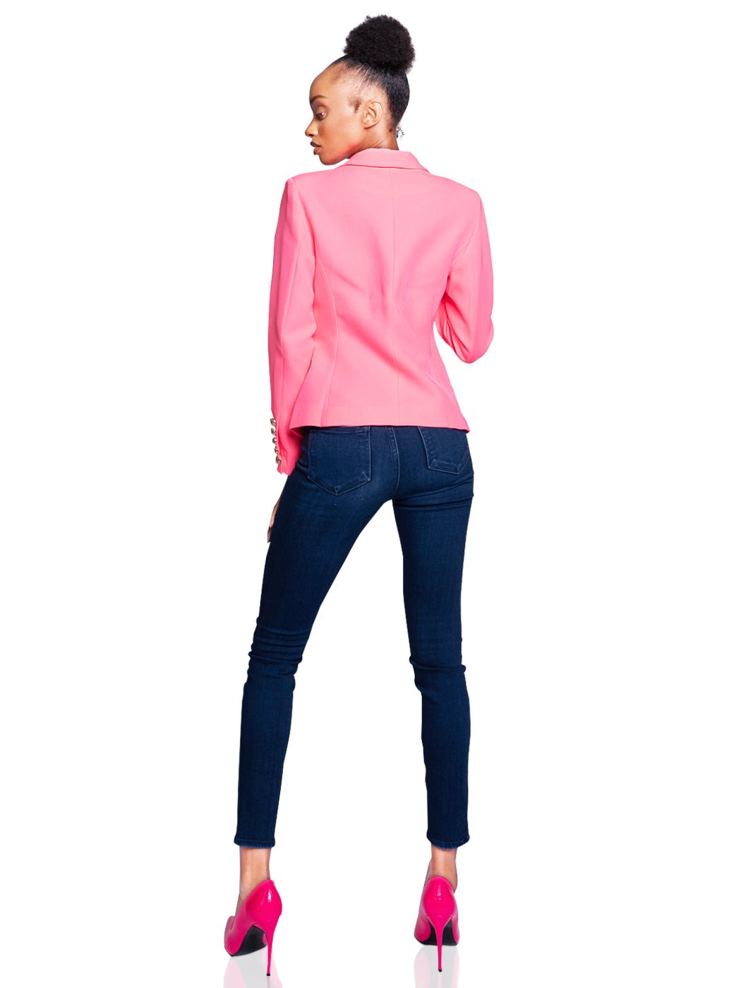Double-Breasted Jacket In Pink - Glory Connection