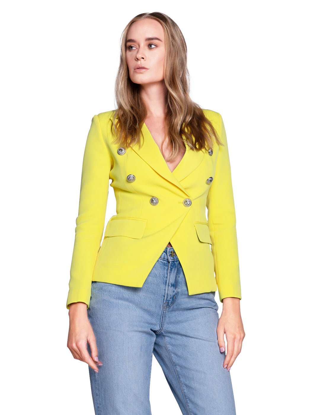 Double-Breasted Jacket In Yellow - Glory Connection
