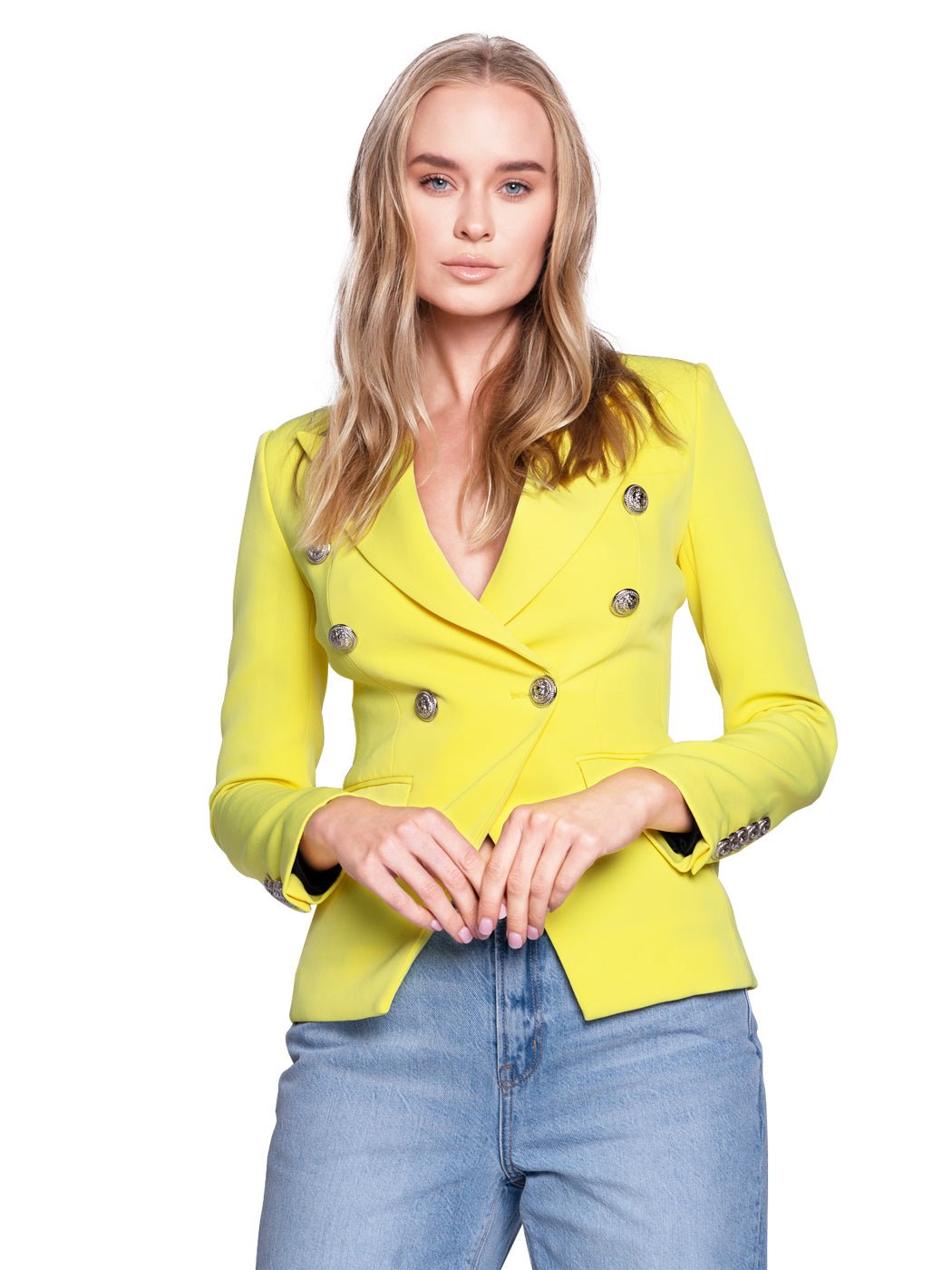 Double-Breasted Jacket In Yellow - Glory Connection