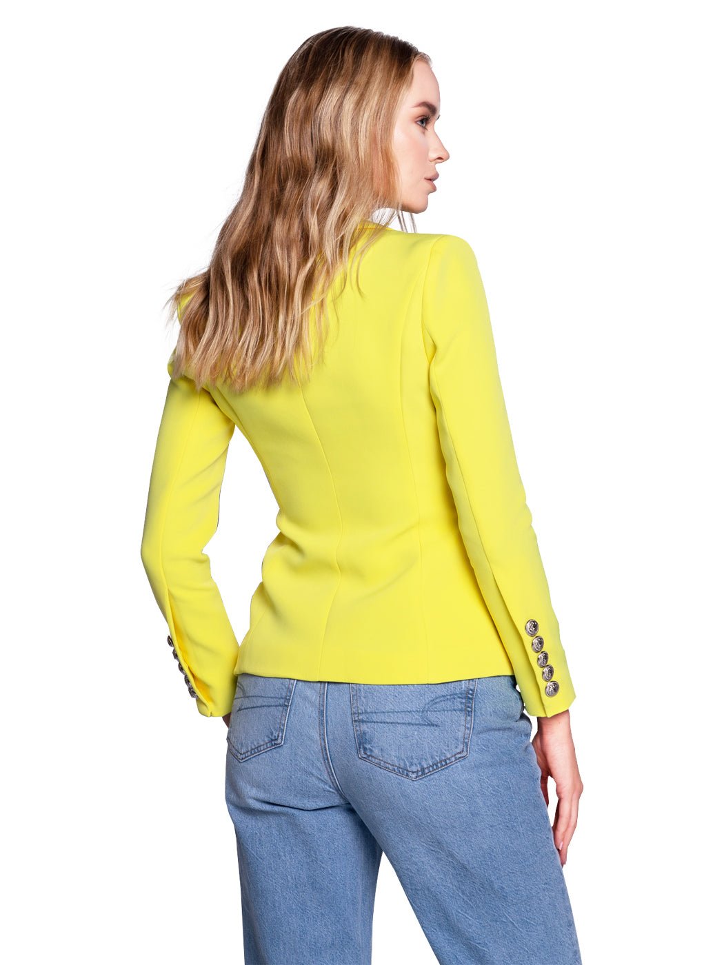 Double-Breasted Jacket In Yellow - Glory Connection