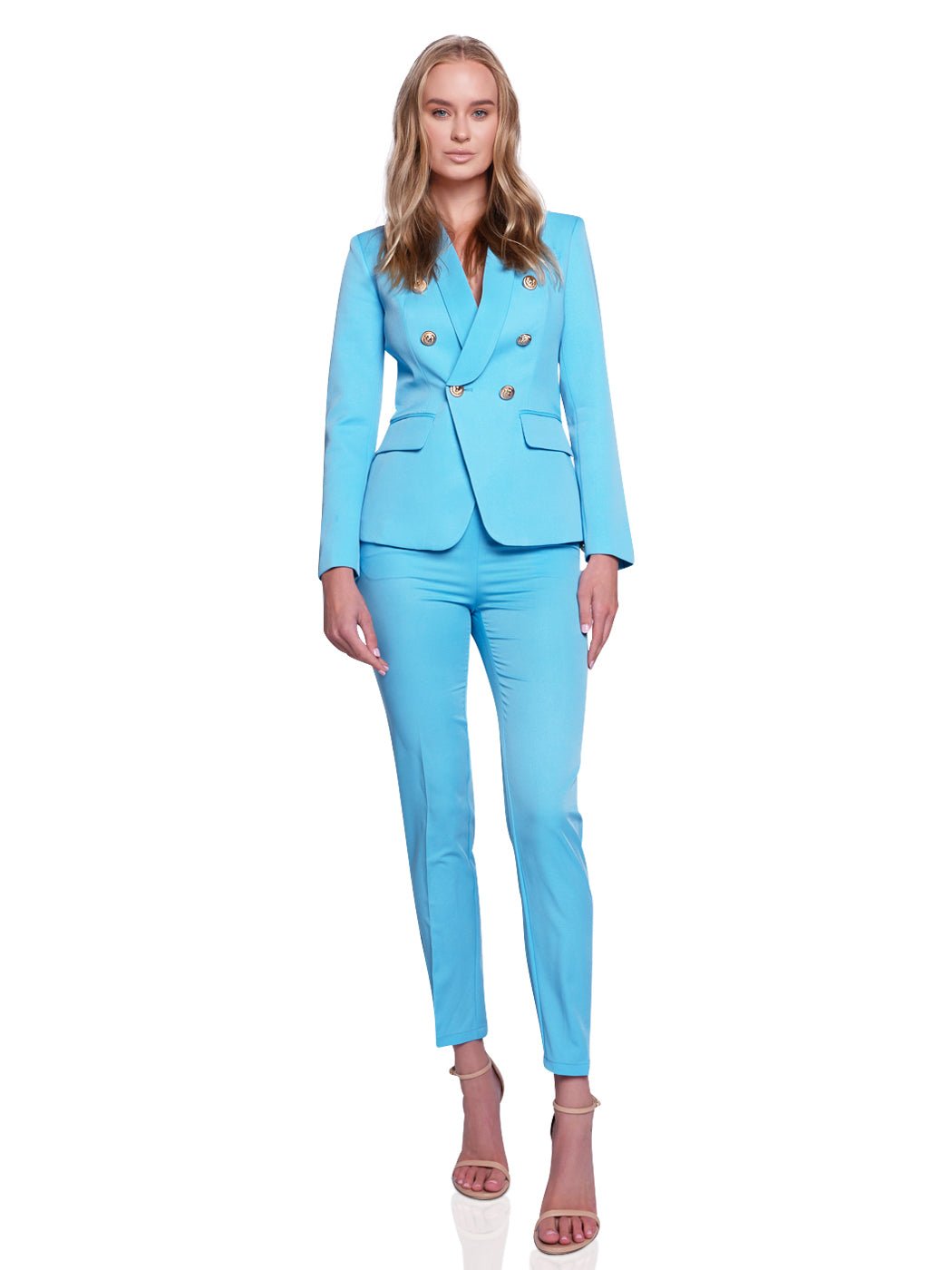 Double-Breasted Jacket + Pants In Blue - Glory Connection
