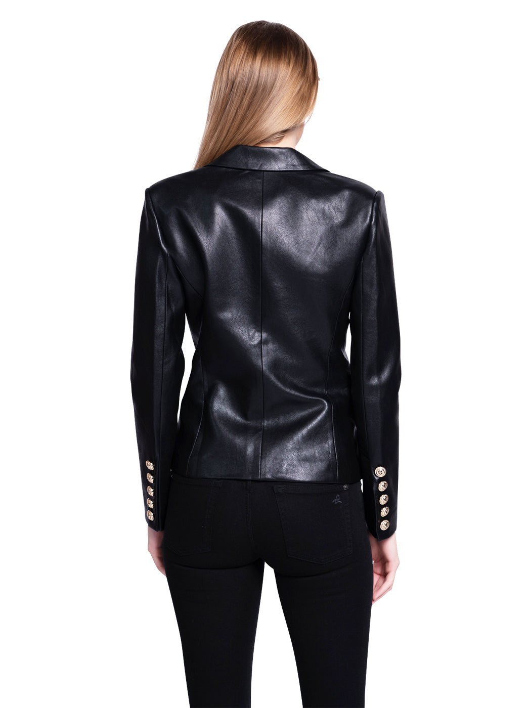 Double-Breasted Leather Blazer - Glory Connection