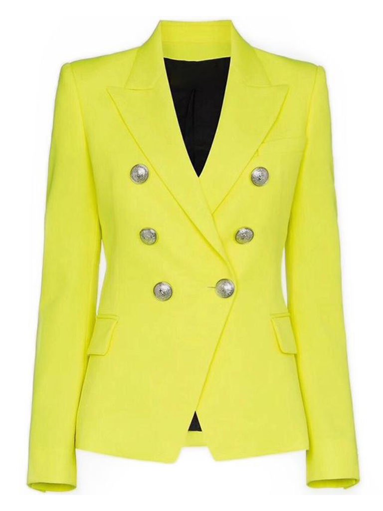 Double-Breasted Yellow Blazer - Glory Connection