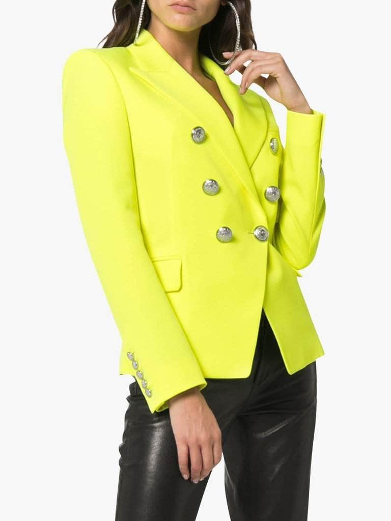 Double-Breasted Yellow Blazer - Glory Connection