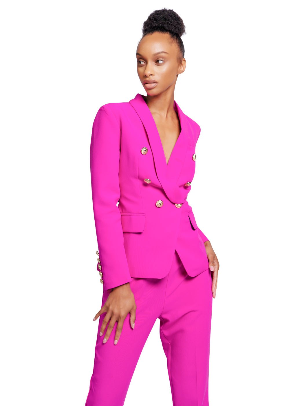 Dylan Double Breasted Jacket + Pants Set In Purple - Glory Connection