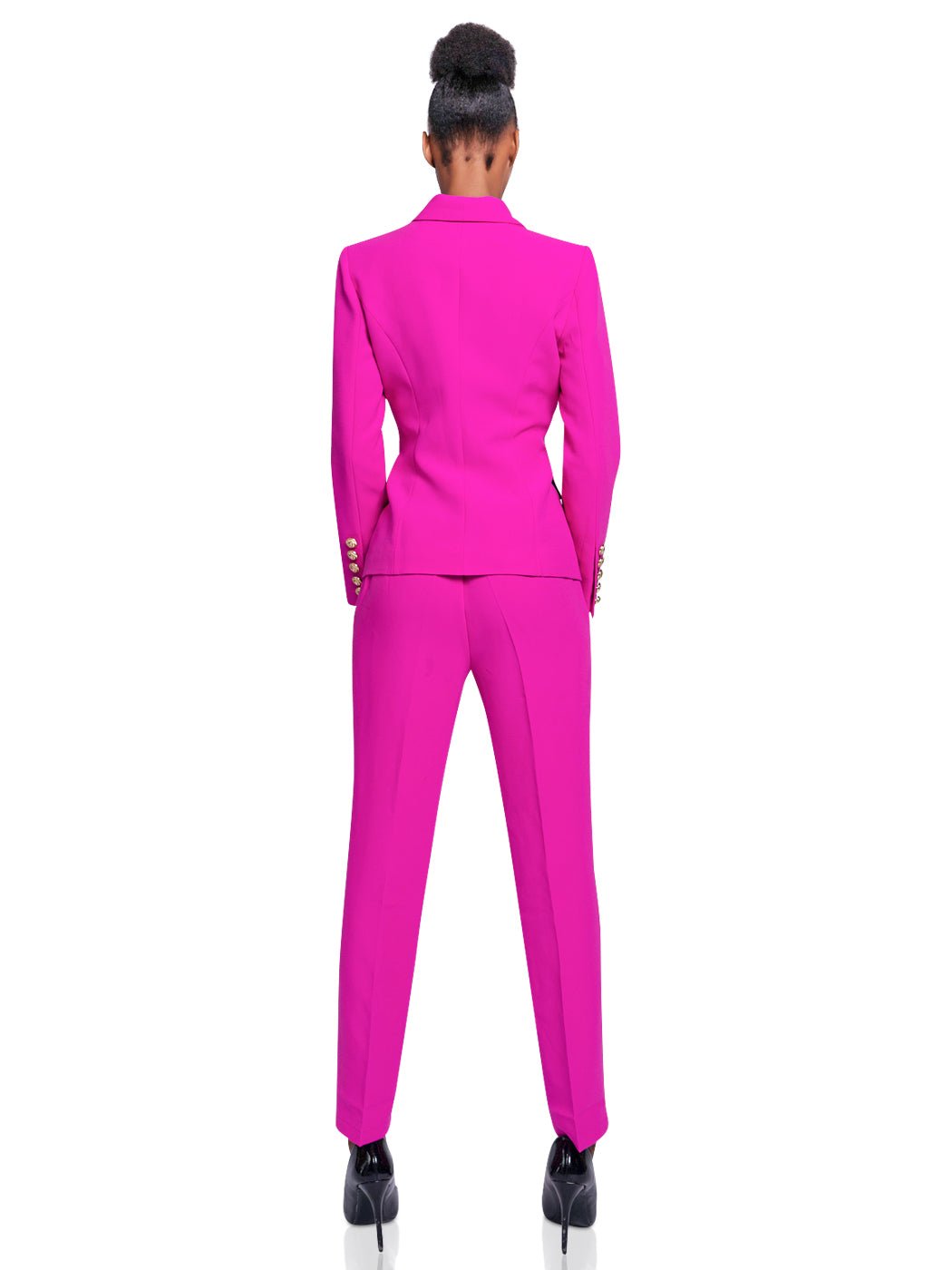 Dylan Double Breasted Jacket + Pants Set In Purple - Glory Connection