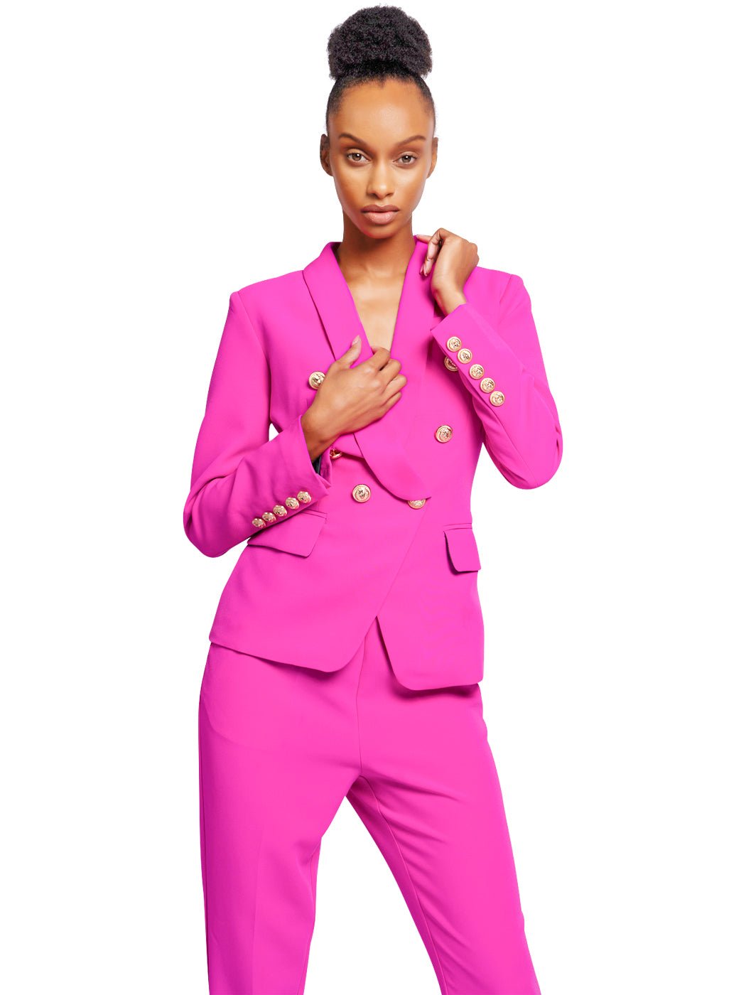 Dylan Double Breasted Jacket + Pants Set In Purple - Glory Connection