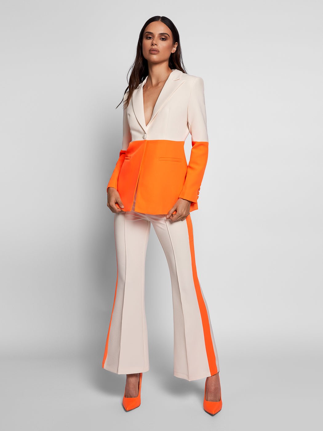 "EveryWhere" Blazer + Pants Suit In Orange - Glory Connection