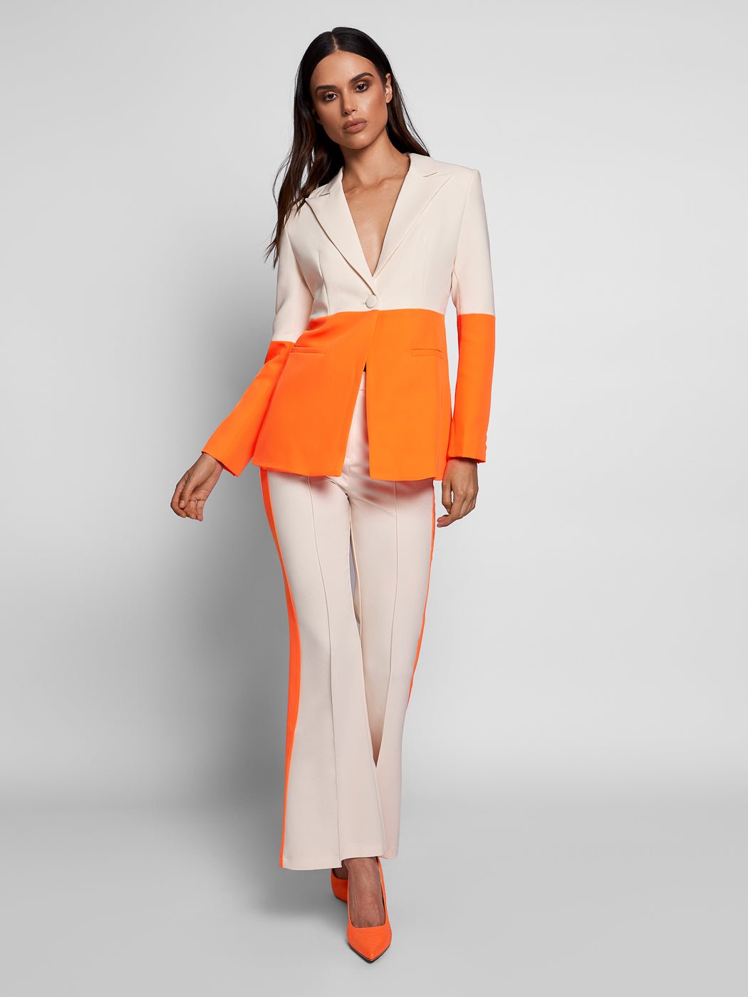 "EveryWhere" Blazer + Pants Suit In Orange - Glory Connection