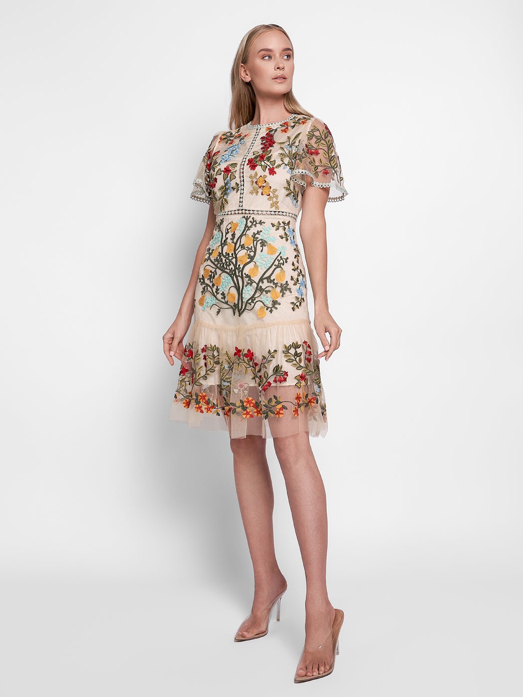 Kimora Embroidery Mini Dress - Glory Connection
