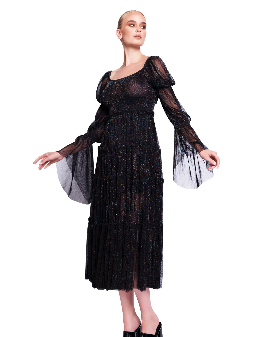 Lolita Maxi Dress in Black - Glory Connection