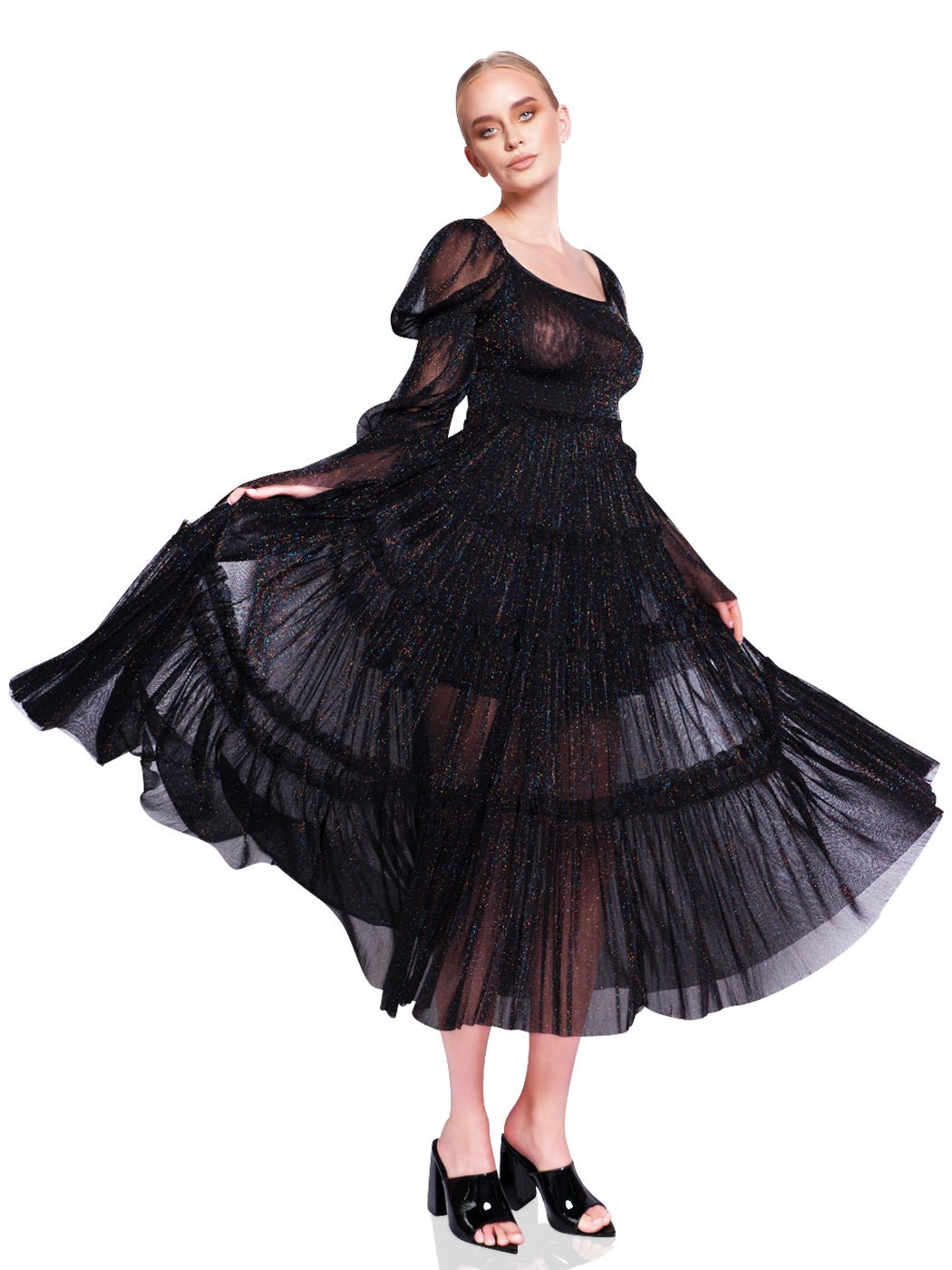 Lolita Maxi Dress in Black - Glory Connection