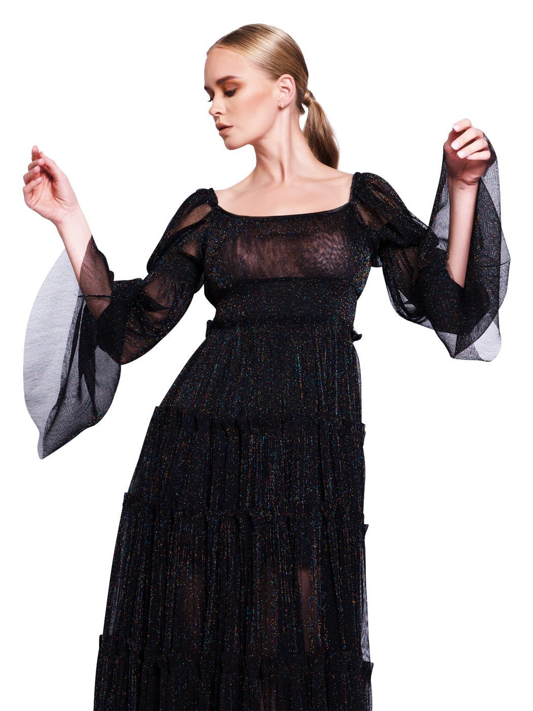Lolita Maxi Dress in Black - Glory Connection