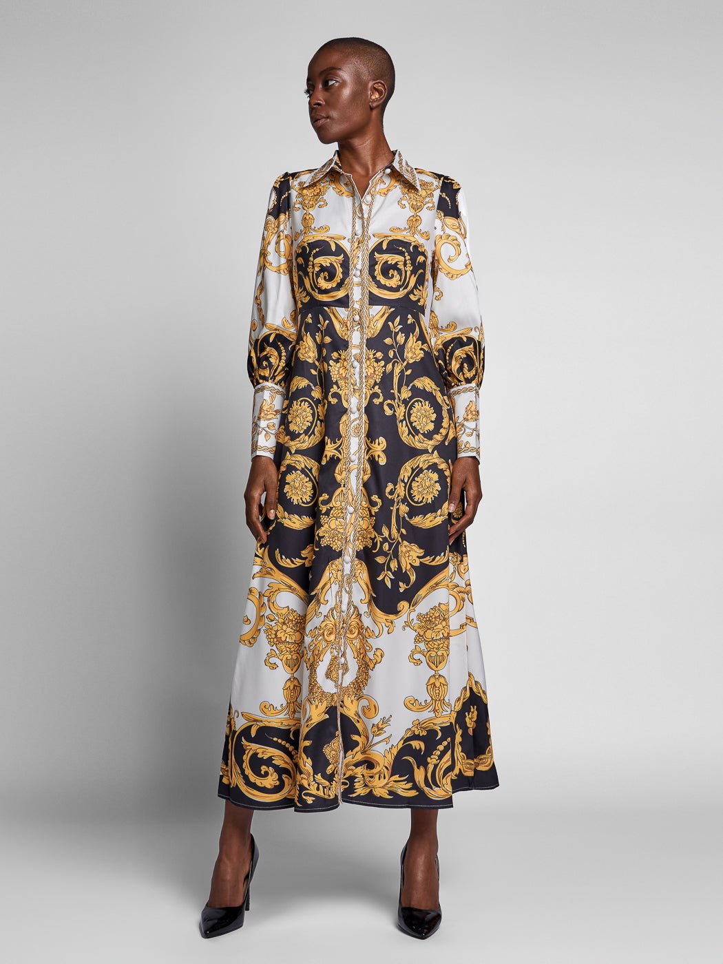 Marigold Baroque Maxi Dress - Glory Connection
