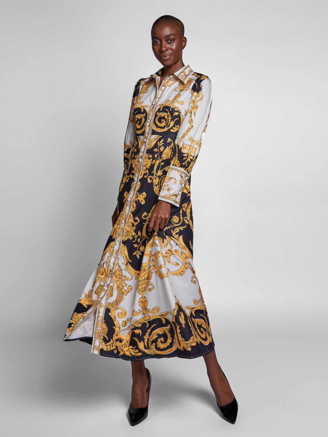 Marigold Baroque Maxi Dress - Glory Connection