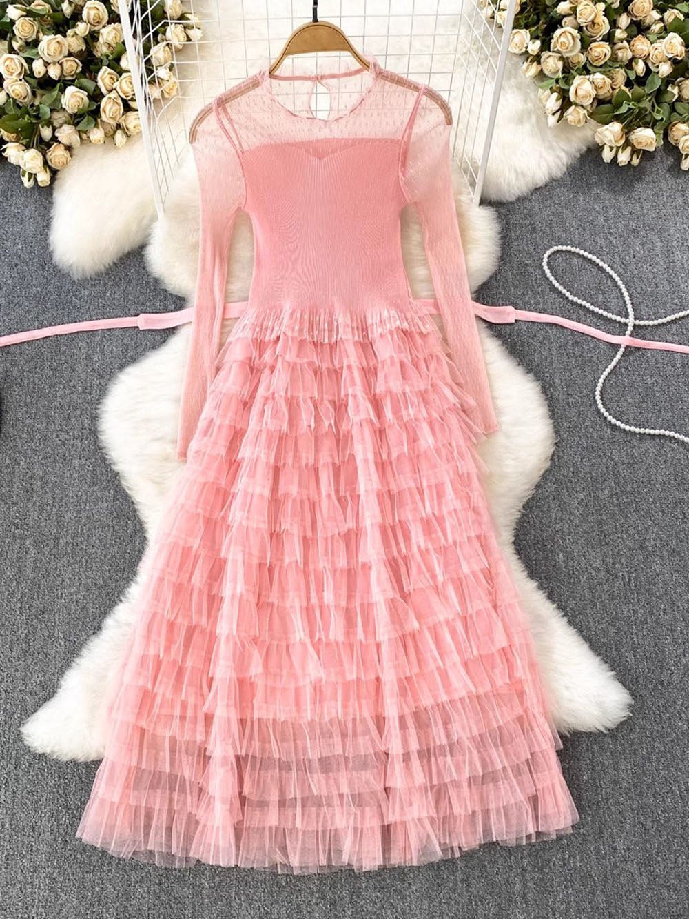 Mila Ruffle Belt Maxi Dress - Glory Connection