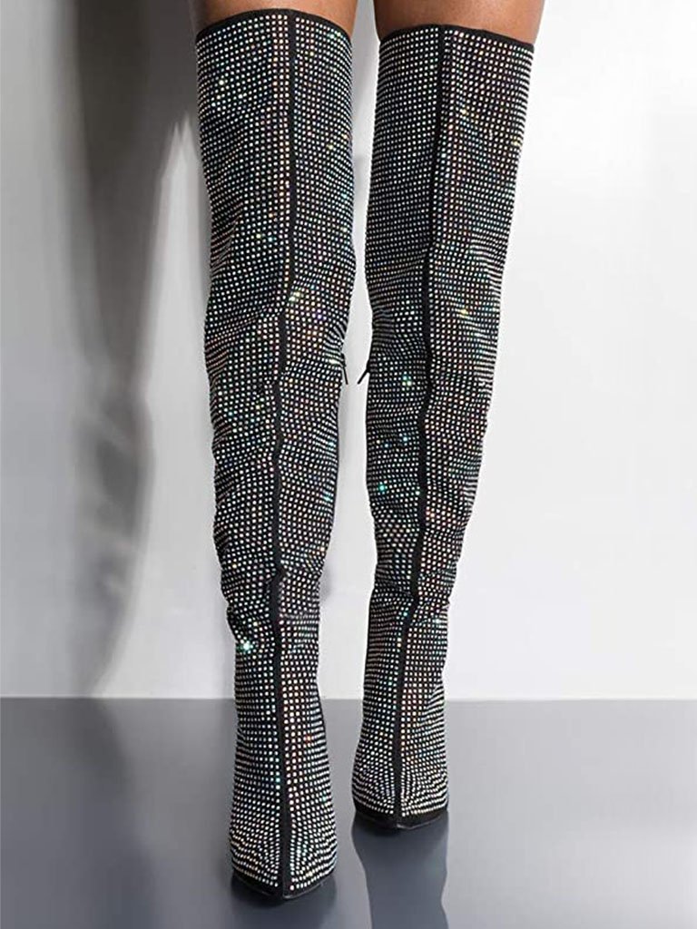 Nala Crystal High Boots Heels - Glory Connection