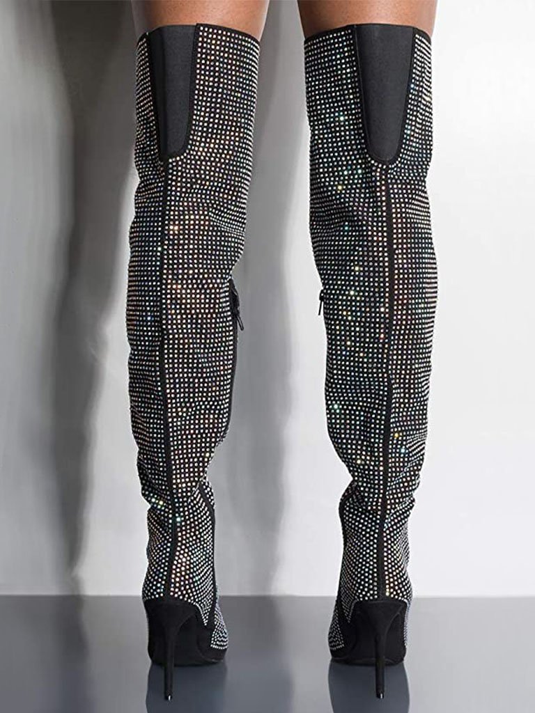 Nala Crystal High Boots Heels - Glory Connection