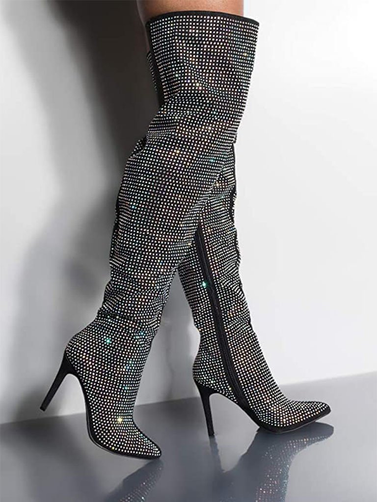 Nala Crystal High Boots Heels - Glory Connection