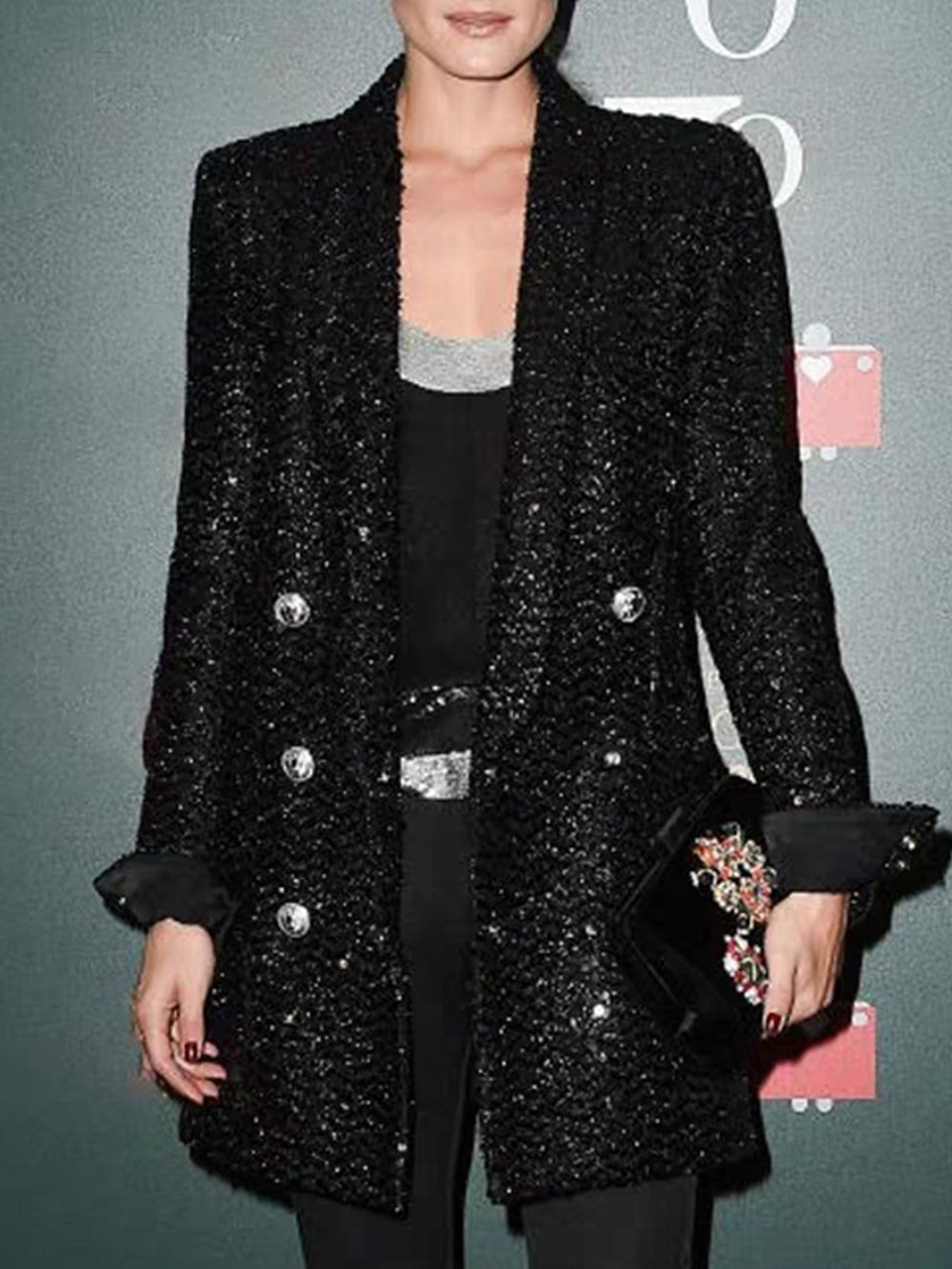 Reagan Black Sequin Blazer - Glory Connection