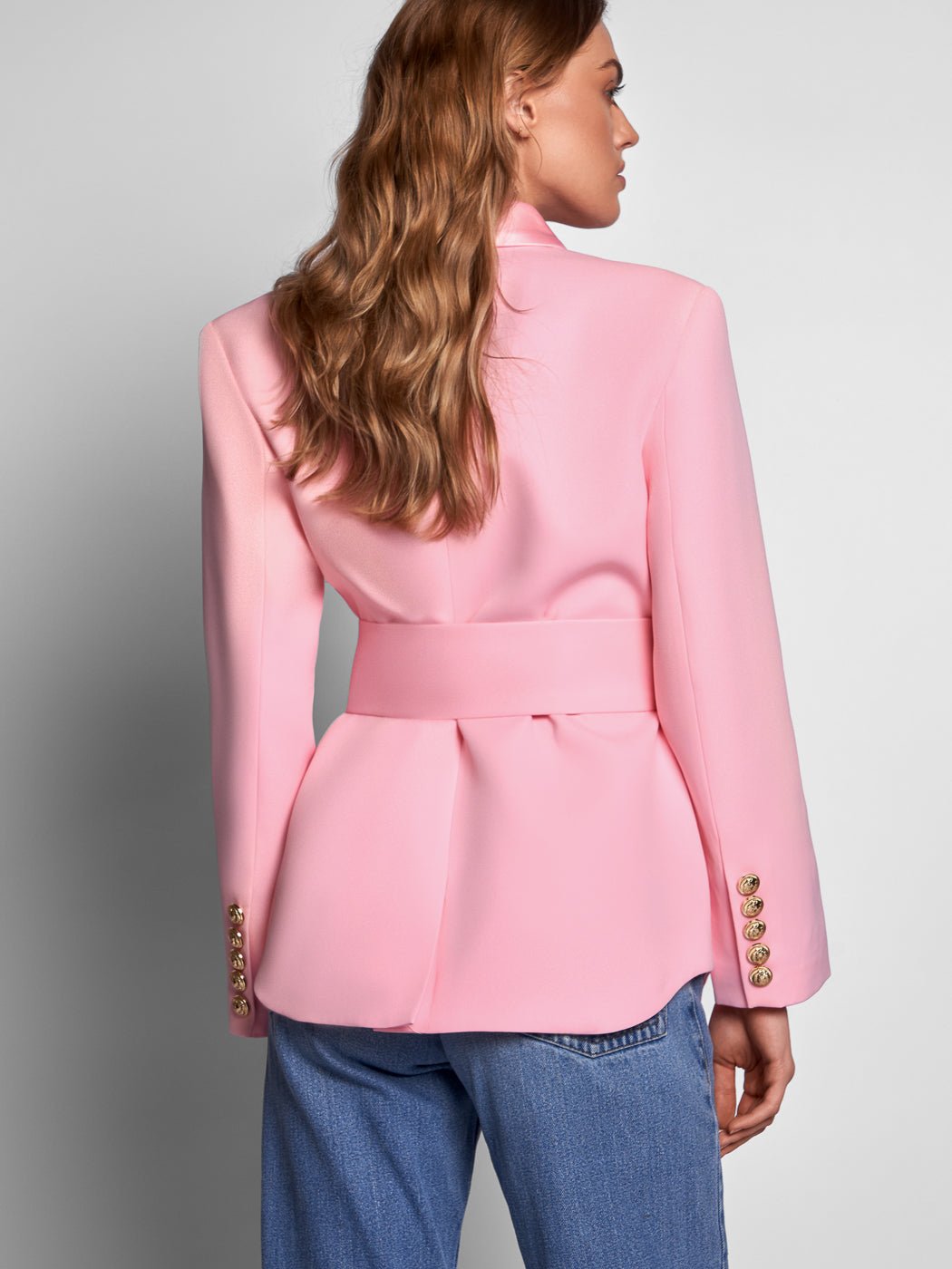Salma Double-Breasted Jacket In Pink - Glory Connection