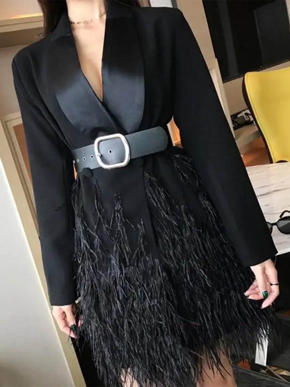 Siena Feathers Blazer Dress - Glory Connection