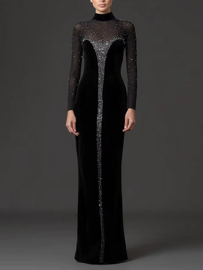 Giselle Crystal Mesh Gown Dress