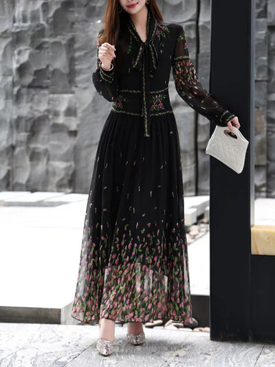 Alani Lapel Floral Maxi Dress