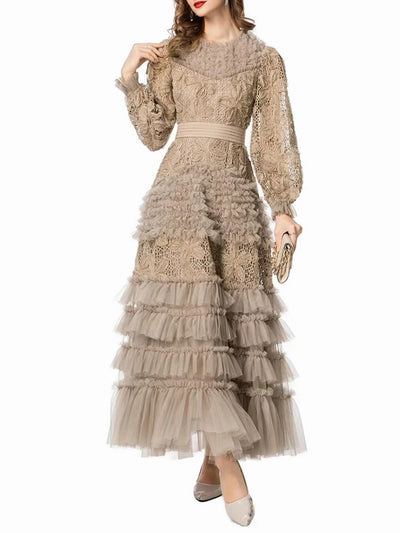 Isabella Mesh Layered Maxi Dress
