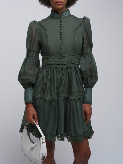 Milla Layered Mesh Sleeve Mini Dress