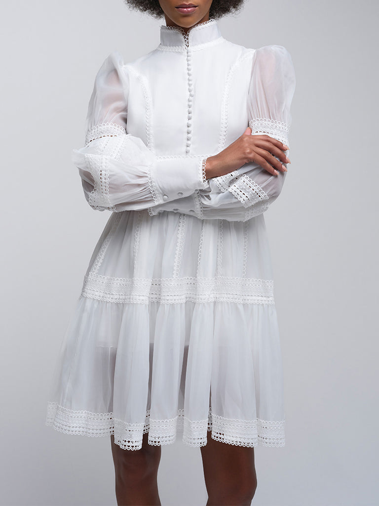 Milla Layered Mesh Sleeve Mini Dress