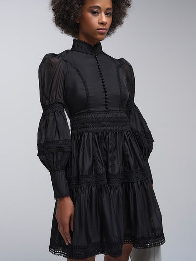 Milla Layered Mesh Sleeve Mini Dress