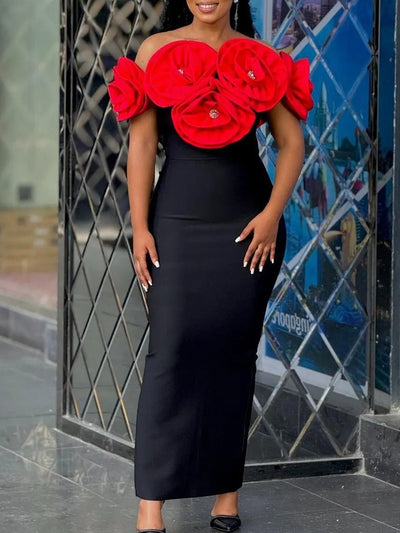 Violet Off-Shoulder Midi Dress