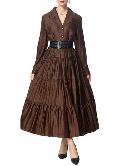 Alice Belted Lapel Maxi Dress