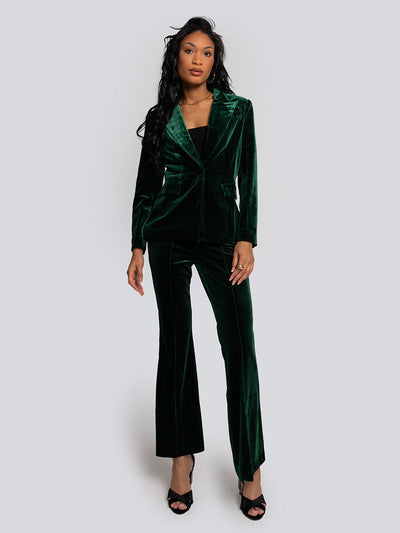 Alicia Velvet Tailored Blazer & Flare Pants Set
