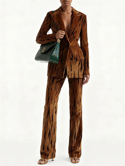 Alina Velvet Printed Suit Set