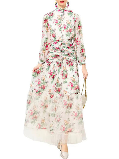 Amara Floral Tulle Gown Dress