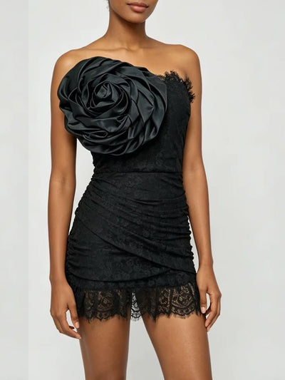 Amara Rosette Lace Mini Dress