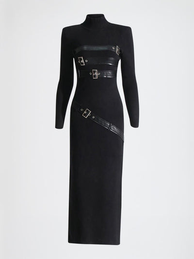 Amaya Belted Turtleneck Midi Dress