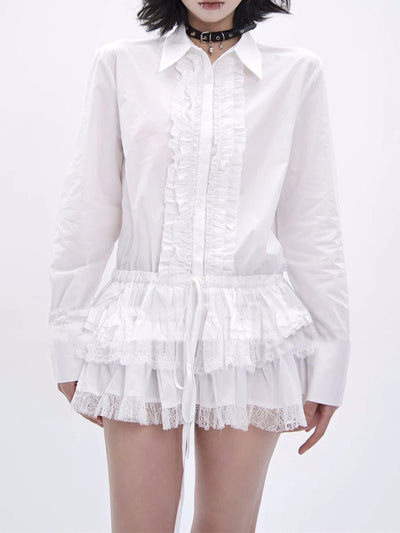 Amaya Ruffled Lace Mini Dress