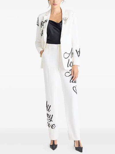 Amelie Script Tailored Pant Set