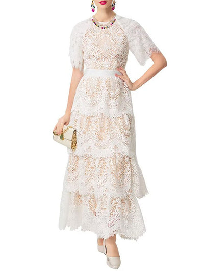 Amelie Tiered Lace Maxi Dress
