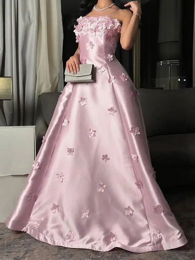 Anastasia Floral Applique Evening Gown