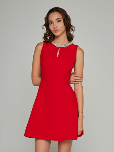 Andrea Sleeveless Keyhole Mini Dress